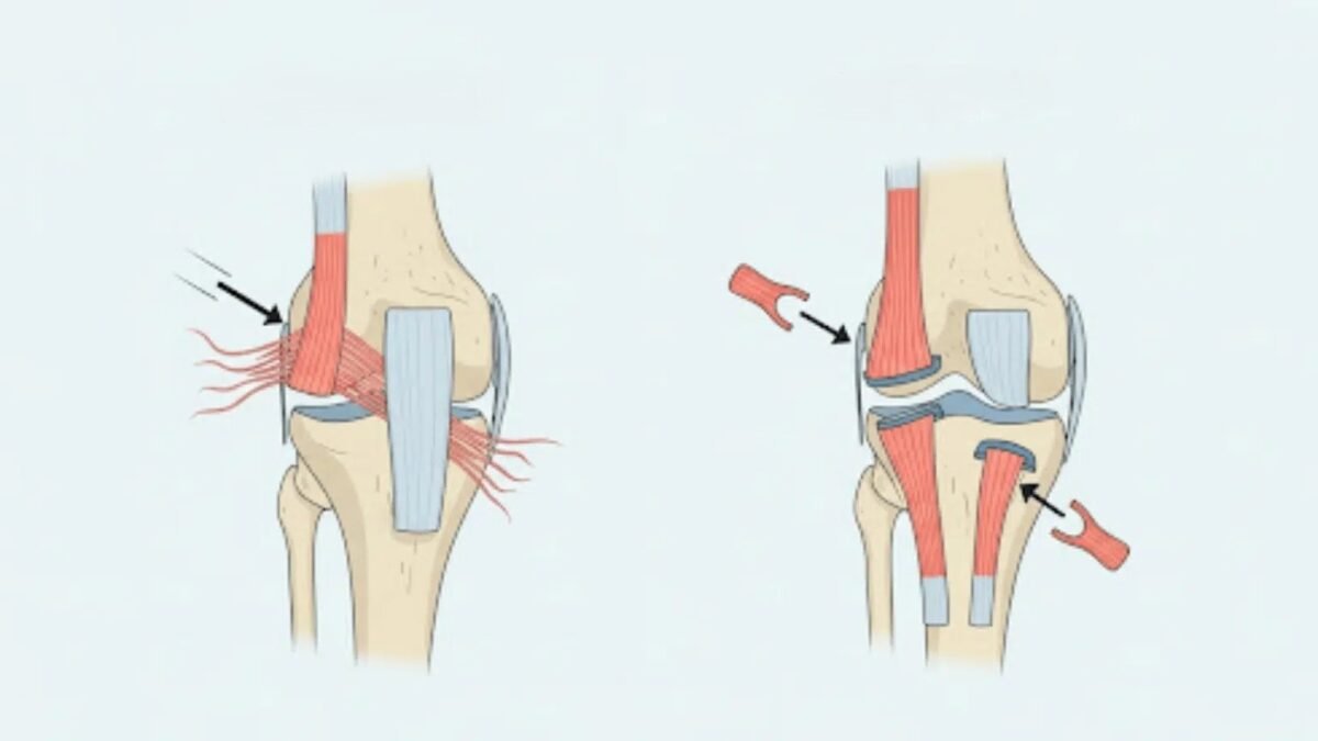 الفرق بين قطع والتواء الرباط الصليبي